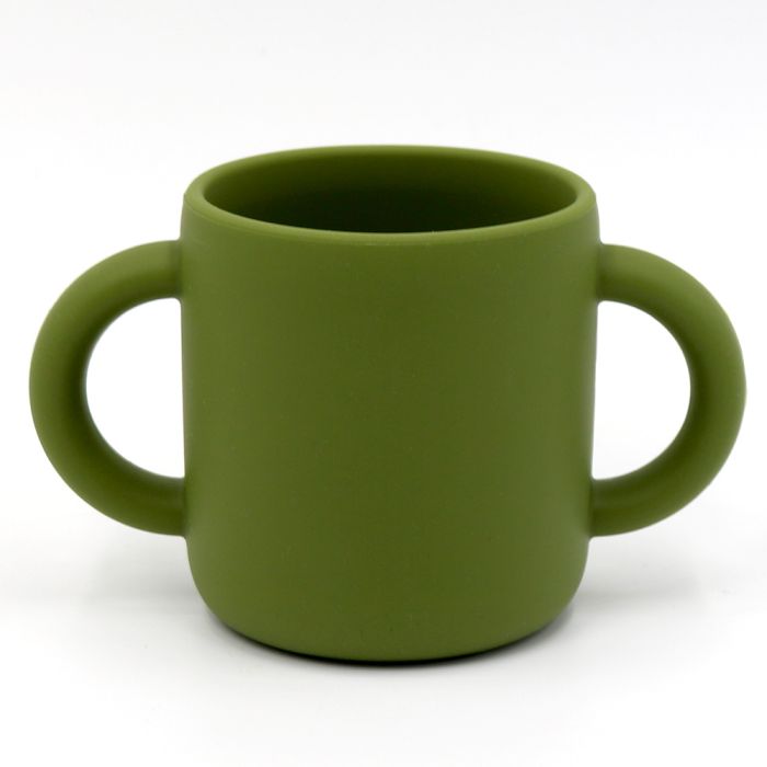 Силіконовий поїльник, чаша з двома ручками Army Green