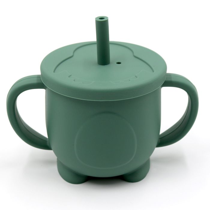 Силіконовий поїльник-непроливайка - Пінгвін, Oil Green