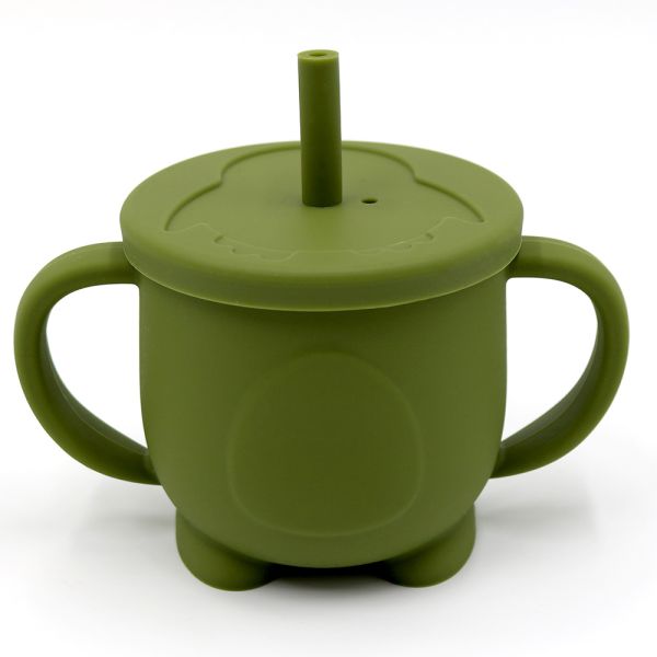 Силіконовий поїльник-непроливайка - Пінгвін, Army Green