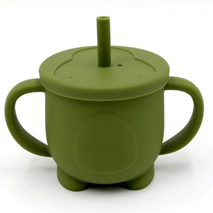 Силіконовий поїльник-непроливайка - Пінгвін, Army Green