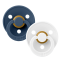Пустушка BIBS 0-6 міс Latex Round - Steel Blue / White, 2 шт