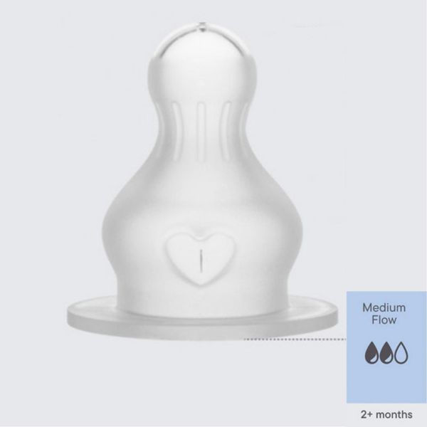 Змінна соска для пляшечки Bibs силіконова - середній потік 2+m, 1 шт