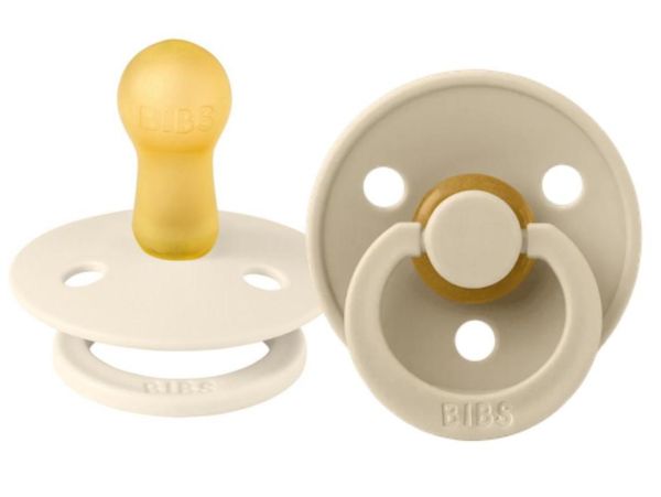 Пустушка BIBS 0-6 m Colour Latex Round Ivory / Vanilla 2 шт