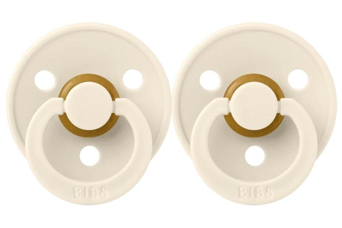 Пустушка BIBS 0-6 m Colour Latex Round Ivory 2 шт