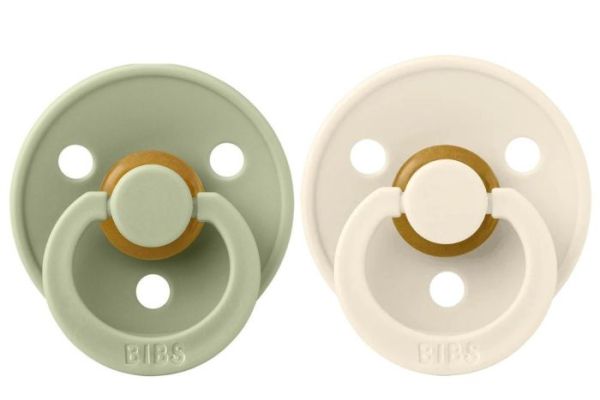 Пустушка BIBS 0-6 m Colour Latex Round Sage/Ivory 2 шт