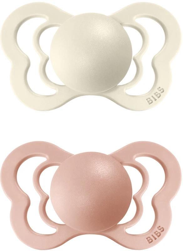 Набір пустушок BIBS 0-6 міс Couture Latex Anatomical (анатомічна) – Ivory/Blush 2 шт.