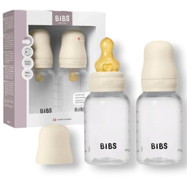 Набір дитячих пляшечок BIBS Baby Bottle Round Latex 150 ml, 2 шт. в упаковці (повільний потік)