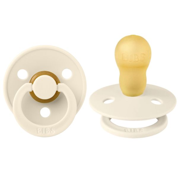 Соска пустушка BIBS 18+m Colour Latex Round Ivory