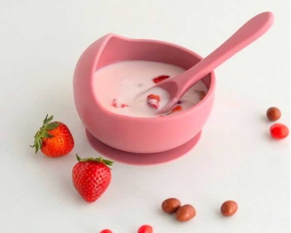 Глибока тарілка з ложкою на присосці Rastberry