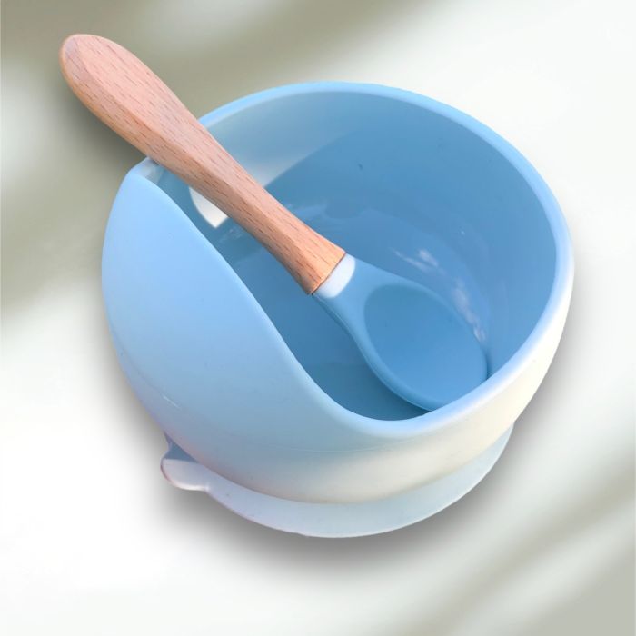 Тарелка силиконовая Lolli Dusty Blue