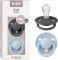 Пустушка BIBS 0-36 мiс De Lux Silicone Round - Baby Blue/Iron 2 шт.