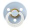 Соска пустушка BIBS 0-6 m  Colour Latex Round (кругла) - Baby Blue GLOW (світиться в темряві)