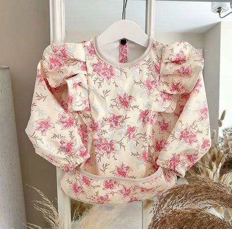 Слинявчик з рукавами з екошкіри для Їжі та творчості  - Ivory - розмір S