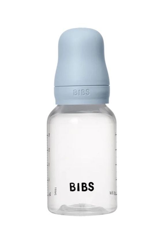 Набір пластикових дитячих пляшечок BIBS  Baby Blue Grow and Flow Round Latex 150 мл/270 мл