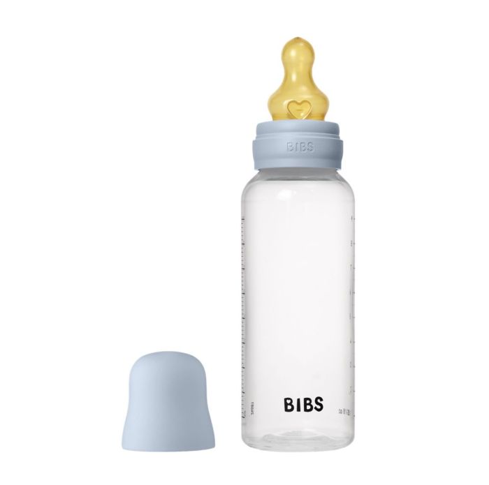 Набір пластикових дитячих пляшечок BIBS  Baby Blue Grow and Flow Round Latex 150 мл/270 мл