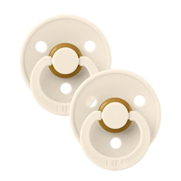 Пустушка BIBS 0-6 m Colour Latex Round Ivory 2 шт