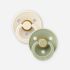 Соска BIBS 0-6 m Colour Latex Round  Ivory / Sage, 2 шт