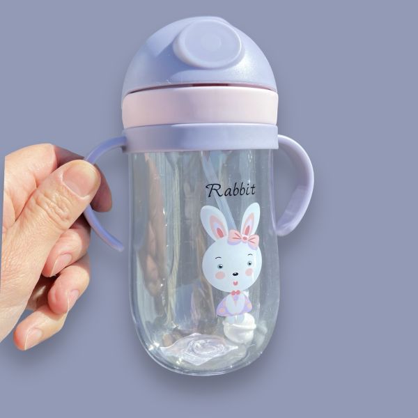 Поїльник з силіконовою трубочкою Rabbit, фіолетовий