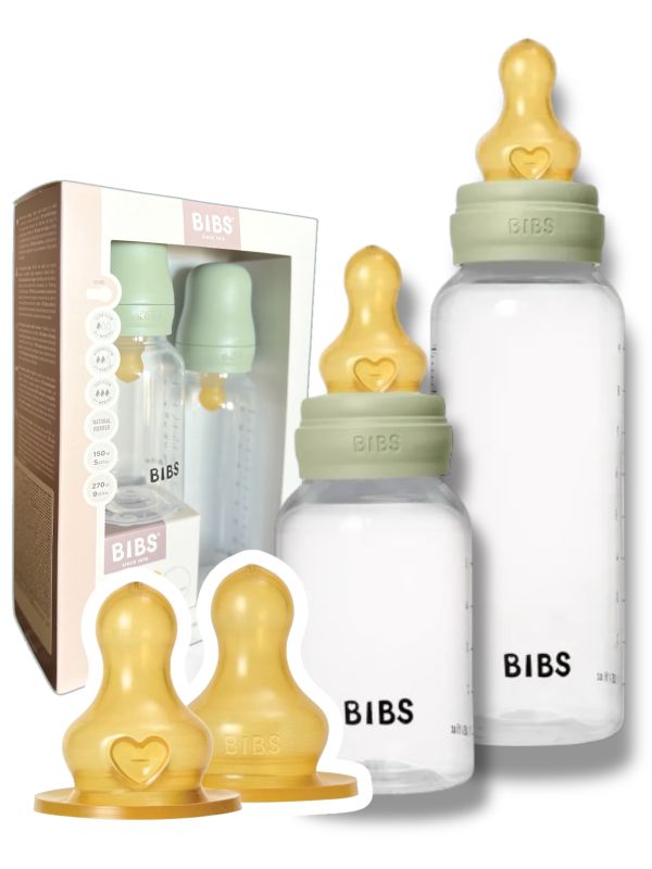 Набір дитячих пляшечок BIBS Sage Grow and Flow Round Latex 150 мл/270 мл