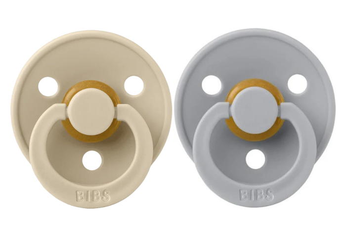 Пустушка BIBS 0-6 m Colour Latex Round Vanilla / Cloud 2 шт