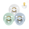Соски BIBS 0-6 m Colour Latex Round White/ Baby Blue /Mint, 3 шт