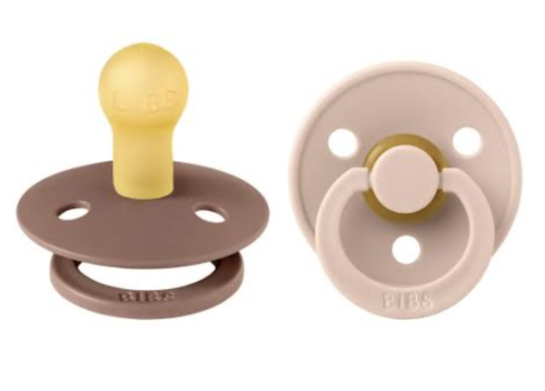 Набір пустушок BIBS 6-18 мColour Latex Round (круглі) 2PACK – Blush/Woodchuck